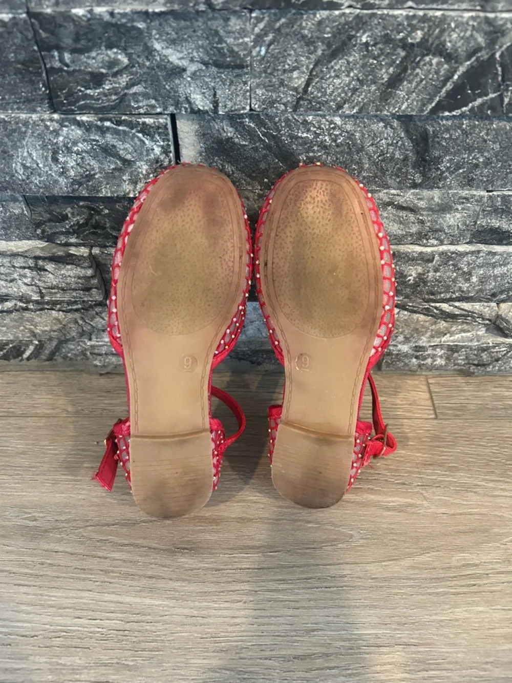 Cotton On Kids Red Mesh Mary Jane‎ Flats Size 10